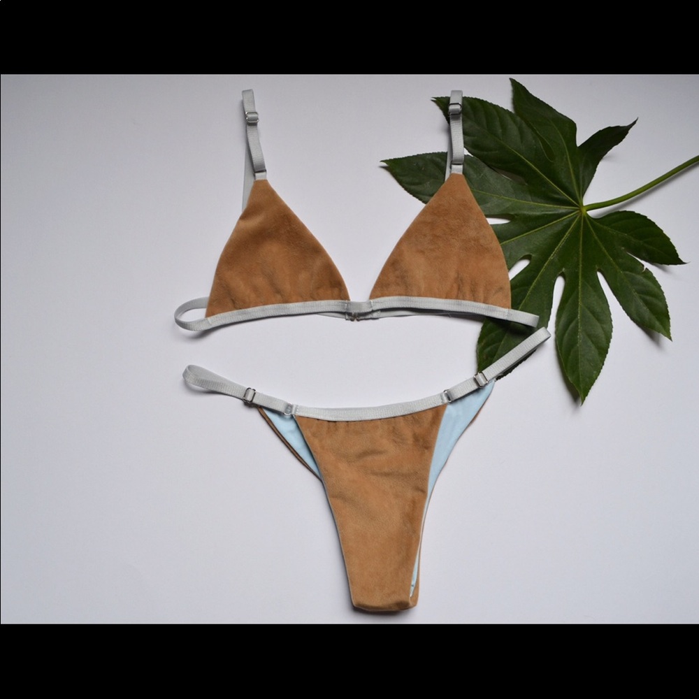 Nwt! suede bikini set